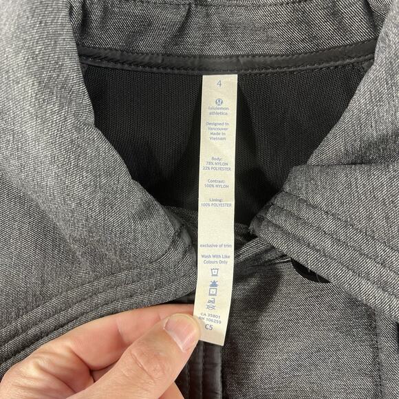 Lululemon Coco Softshell Peacoat Jacket Womens Size 4 Gray Athleisure Casual - Picture 2 of 9